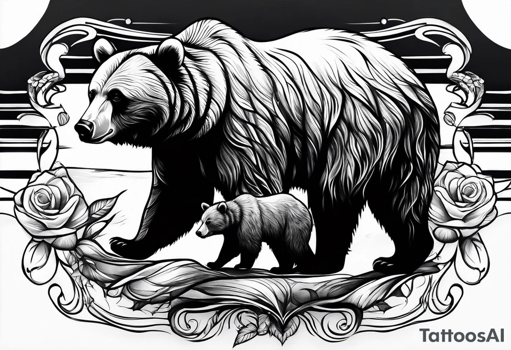 A bear and it’s cub tattoo idea