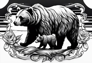 A bear and it’s cub tattoo idea