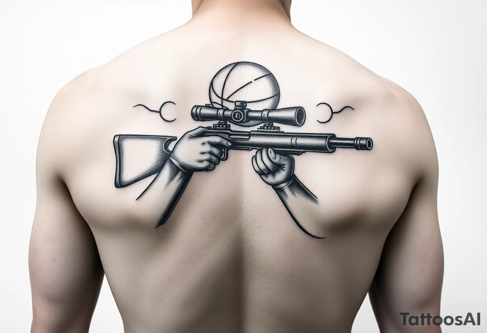 Deadeye sniper basketball themed tattoo for forearm tattoo idea