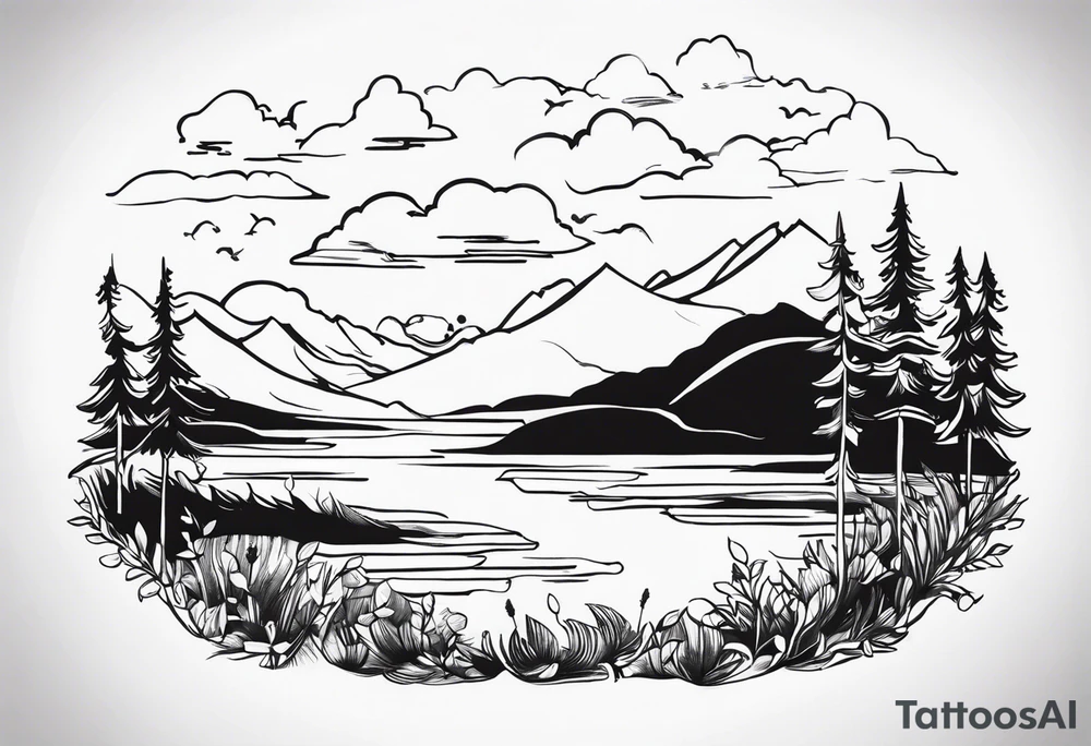 Nature scene from the song “after the storm” by Mumford and sons tattoo idea
