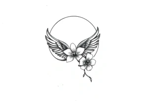 infinity loop with wings inside and an orchid tattoo idea