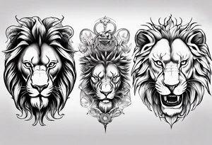 predatory lion tattoo idea