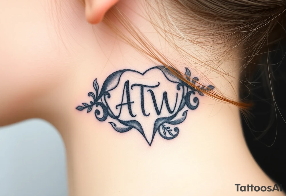 ATW initials inside a human teeth bite mark tattoo idea