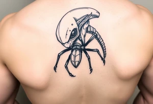 alien eating a bug tattoo idea