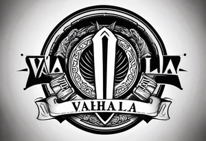 Valhalla  steps round 
 shield sword tattoo idea
