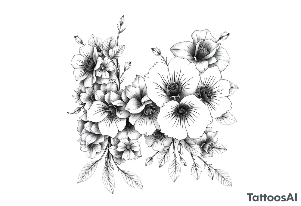 Flowers contrasting tough and feminine tattoo idea