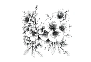 Flowers contrasting tough and feminine tattoo idea