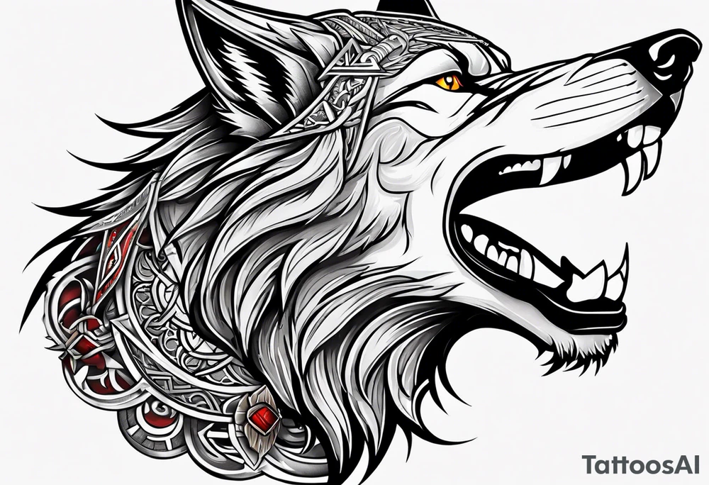 Wolf and Vikings tattoo idea