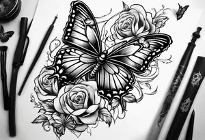 Sword and butterflies tattoo idea