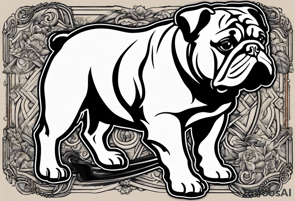 Abseiling bulldog sand blasting tattoo idea