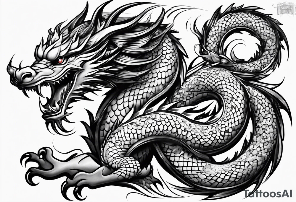 Dragão oriental tattoo idea