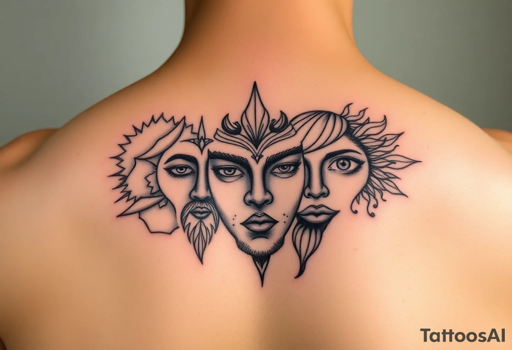 Winter face, Spring face, Fall face Summer faces tattoo idea