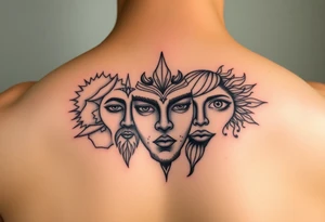 Winter face, Spring face, Fall face Summer faces tattoo idea