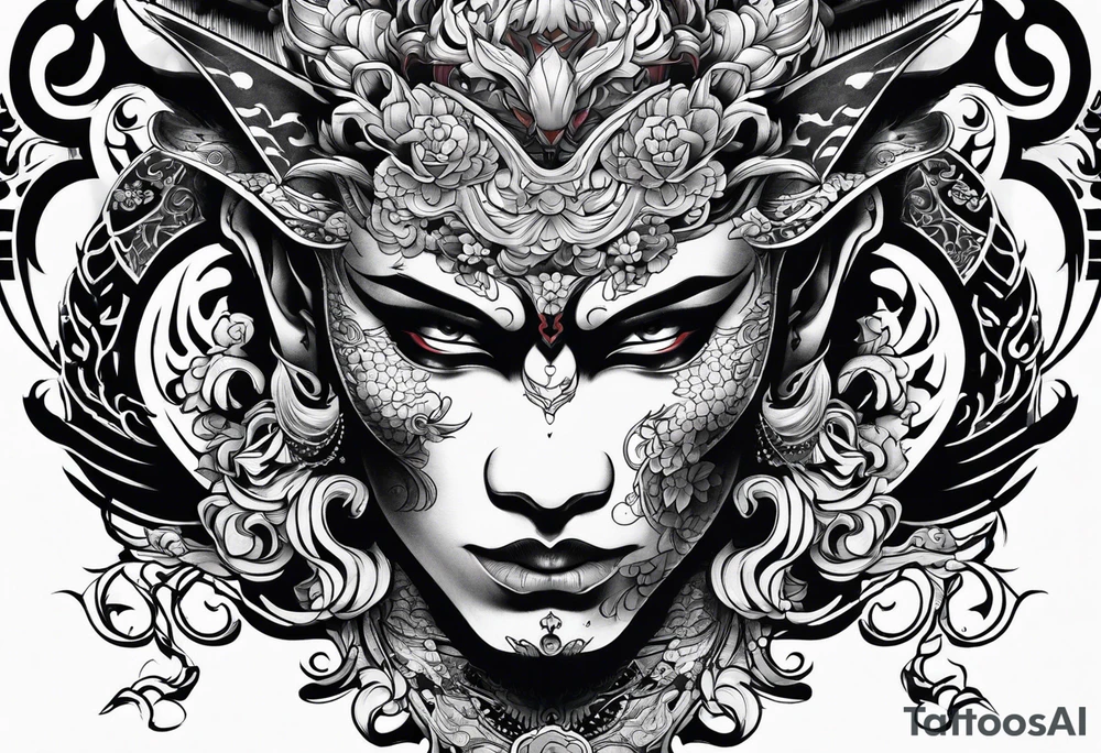 yakuza tattoo demon tattoo idea