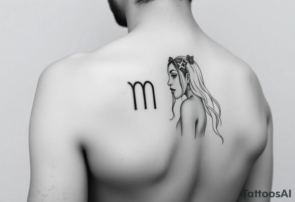 Aquarius, female, left arm, sobriety tattoo idea