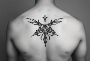 Symetrical upper chest tattoo, dark, animal icelandic symbols, bigest tattoo idea