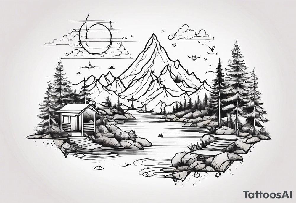 wanderlust with jda in the middle tattoo idea