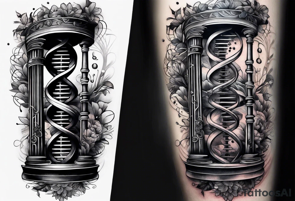 DNA double helix forearm tattoo idea