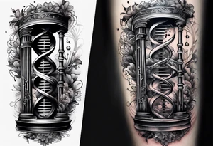 DNA double helix forearm tattoo idea
