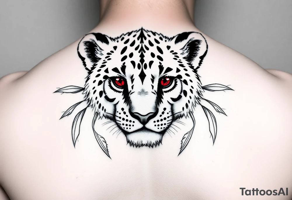 Female lion baby with ruby eyes tattoo idea