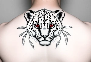 Female lion baby with ruby eyes tattoo idea