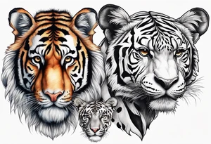 Tiger and giraffe stuffed animals tattoo idea