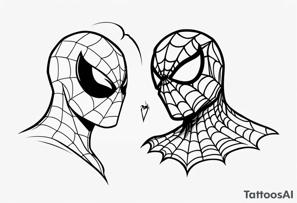 Couple tattoo with Venom and Spider-man tattoo idea