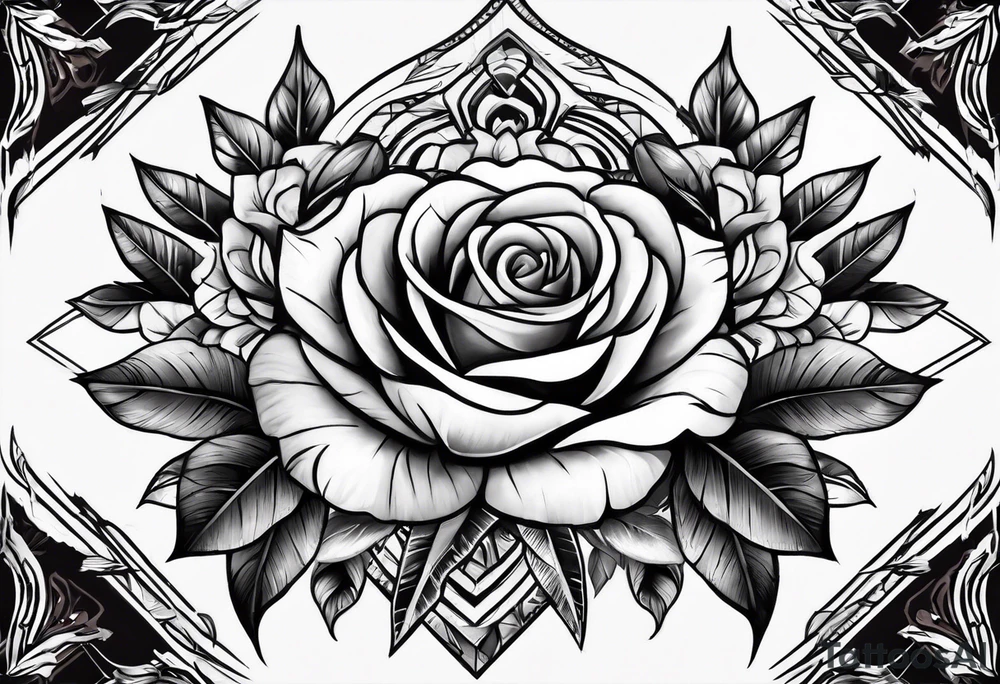 five Indian arrows going through a single rose on a forearm tattoo idea