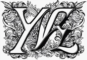 Two letters L tattoo idea