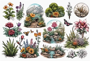 garden landscape tattoo idea