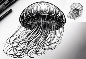 Jellyfish that consumes everything it encounters and send it to the void tattoo idea