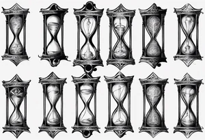 an hourglass with filagree tattoo idea