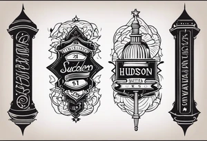 Inscribe 'Hudson Sugden' on both forearms, one name per arm. tattoo idea