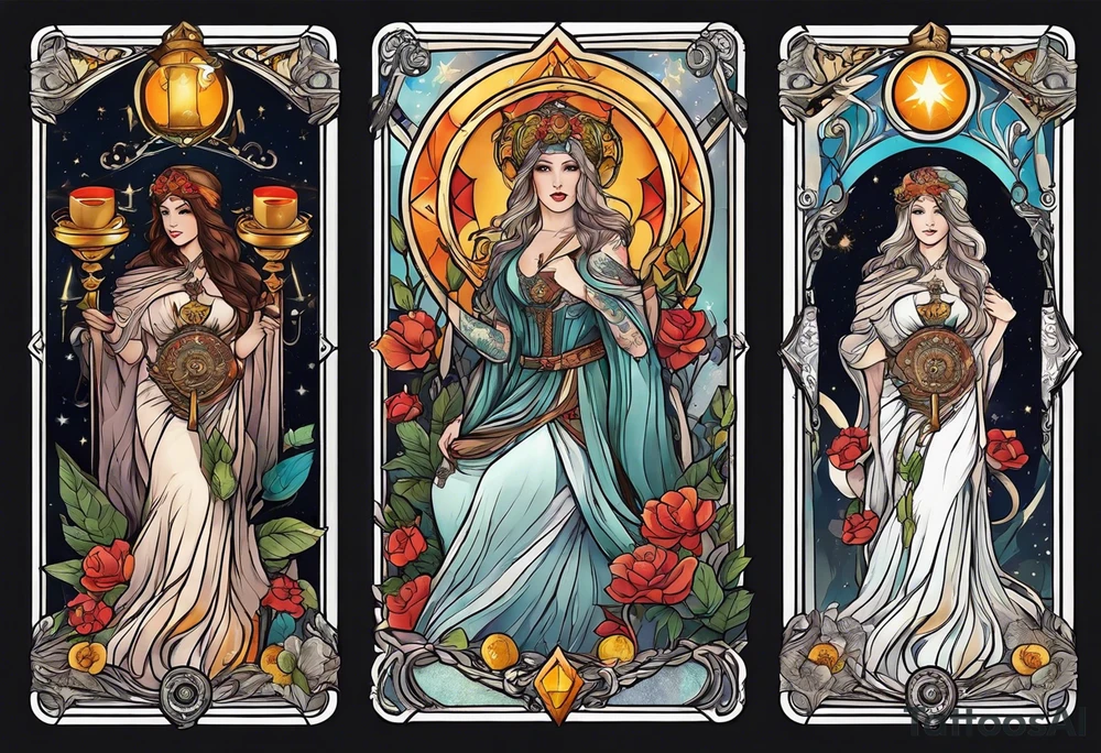 A tarot card design tattoo idea