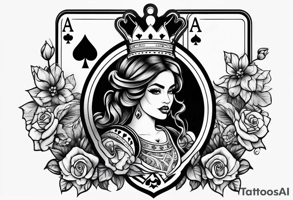 queen of spades naked tattoo idea