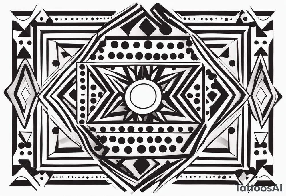 simple sunshine shape made of dots, quite tribal and basic looking. no solid lines tattoo idea