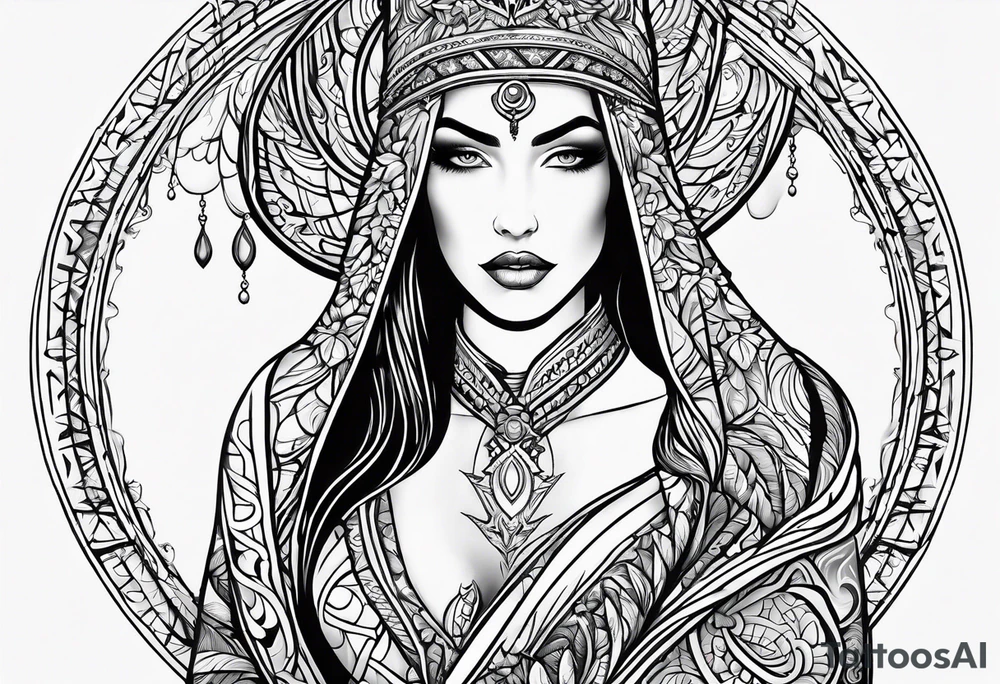 Cloak covering dagger tattoo idea