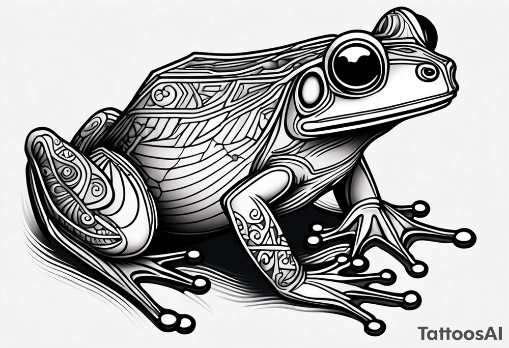 a psychedelic frog tattoo idea