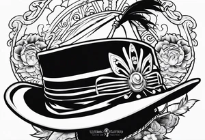 Luffy's Hat on top of the handle of Ichigos zampakuto tattoo idea