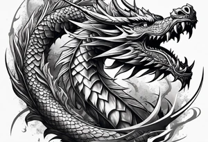 dragon with a sword tattoo idea