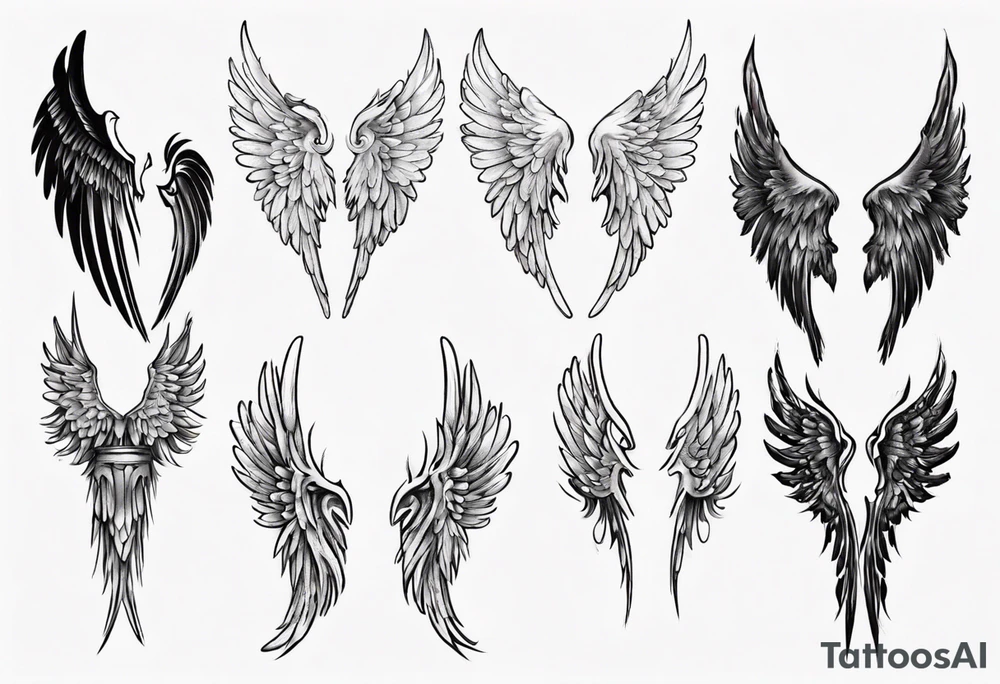 single angel wing tattoo idea