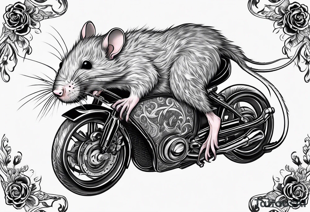 Unhinged rat in unpredictable situations tattoo idea