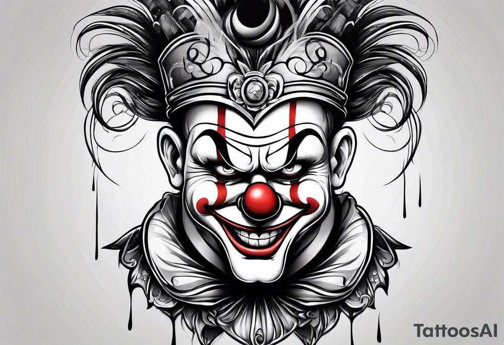 Sad clown depressing tattoo idea