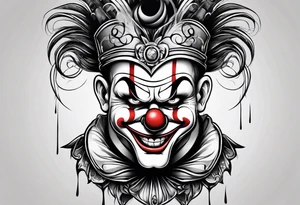 Sad clown depressing tattoo idea