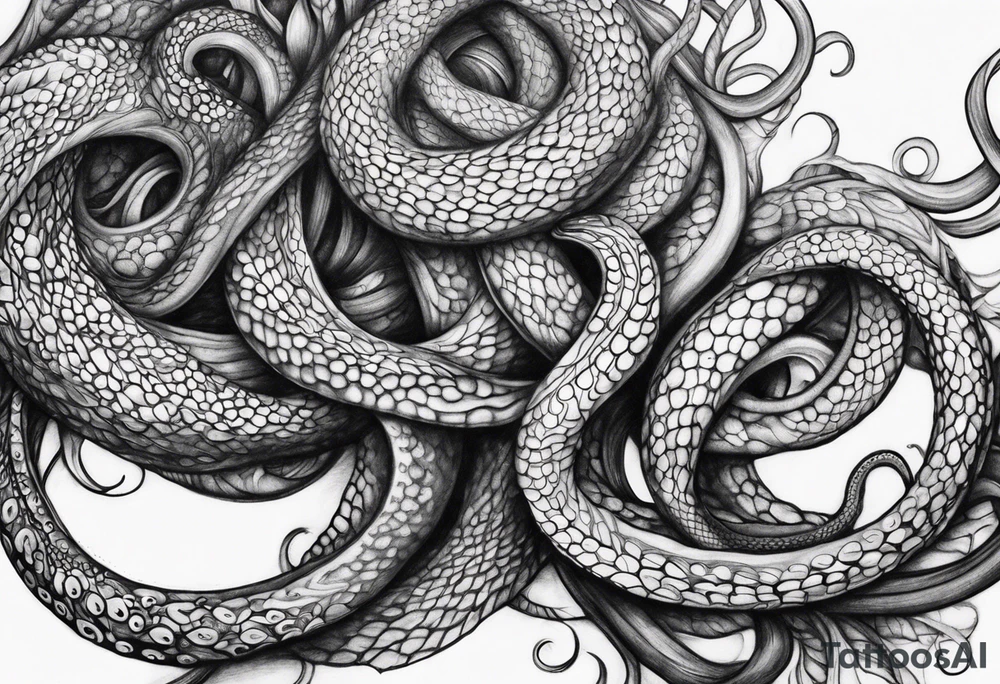 natural real entwined tentacles tattoo idea