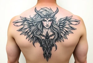Fully body Valkyrie from valhalla tattoo idea