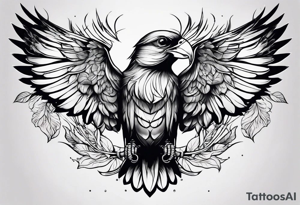 Bird skeleton tattoo idea