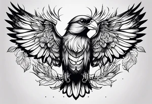 Bird skeleton tattoo idea