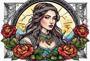 The idea of strength in a tarot card tattoo idea