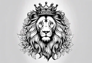 lion wearing a crown tattoo idea
